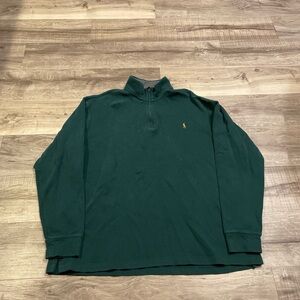 Ralph Lauren Dark Green Half-Zip Pullover with Pony Logo